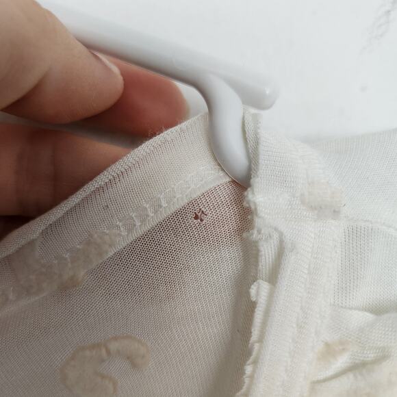 Red Valentino Modal Ruffled Top Cream M Designer - Picture 4 of 9